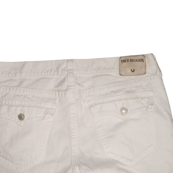 True Religion White Denim Cutoff Shorts Men’s 40 – Made in USA - Picture 5 of 6